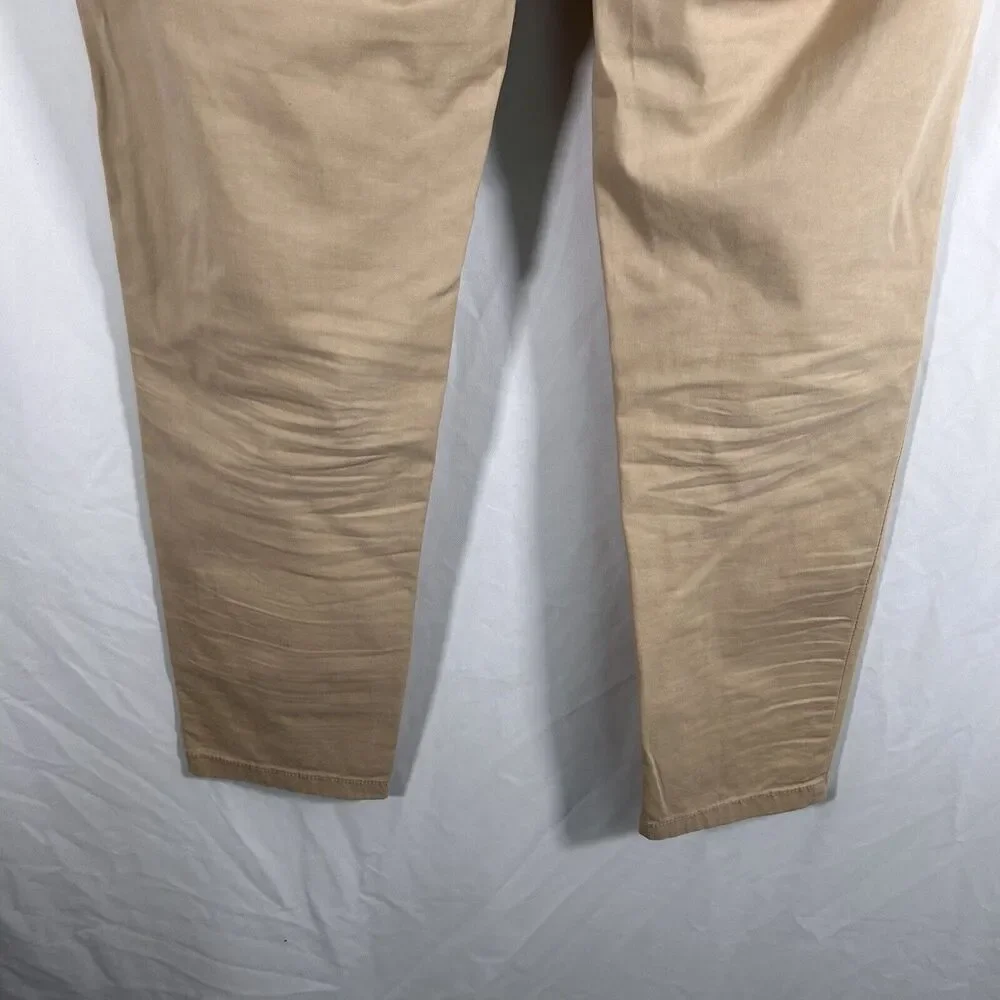 Zara Pants Men's 34 Khaki Denim Tan Pockets Cotton Blend Button Zip